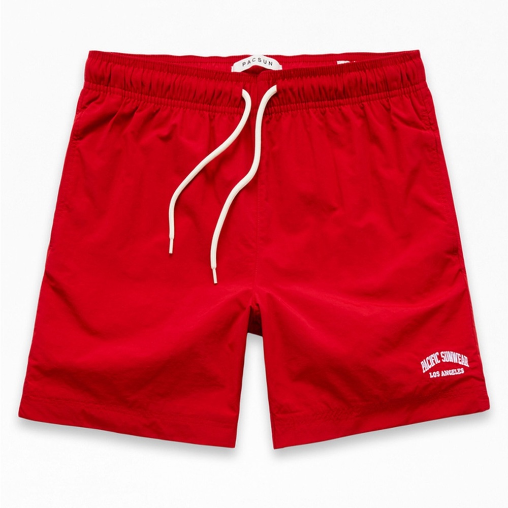 PacSun Men's Red Swim Shorts